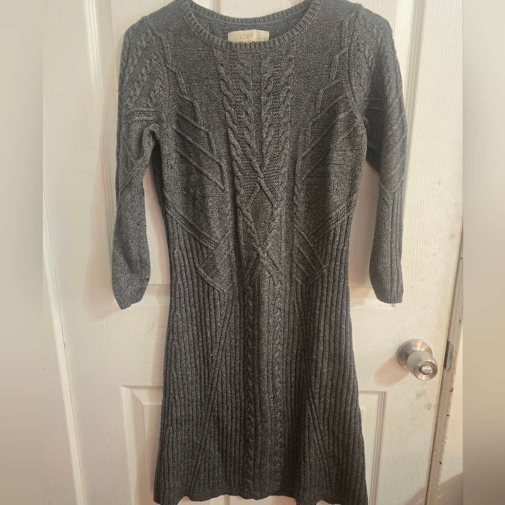 Loft cable knit sweater dress